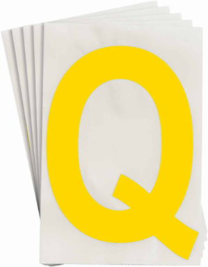 ToughStripe® Floor Marking Polyester Letter Q Markers - Yellow, 6" x 8"