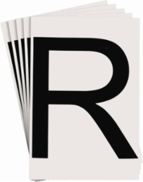 ToughStripe® Floor Marking Polyester Letter R Markers - Black, 6" x 8"