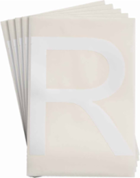 ToughStripe® Floor Marking Polyester Letter R Markers - White, 6" x 8"