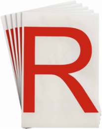 ToughStripe® Floor Marking Polyester Letter R Markers - Red, 6" x 8"
