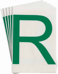 ToughStripe® Floor Marking Polyester Letter R Markers - Green, 6" x 8"