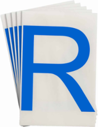 ToughStripe® Floor Marking Polyester Letter R Markers - Blue, 6" x 8"