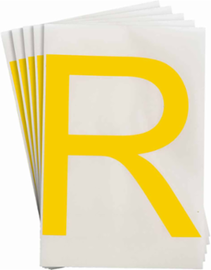ToughStripe® Floor Marking Polyester Letter R Markers - Yellow, 6" x 8"