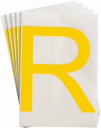 ToughStripe® Floor Marking Polyester Letter R Markers - Yellow, 6" x 8"
