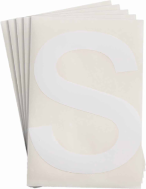 ToughStripe® Floor Marking Polyester Letter S Markers - White, 6" x 8"