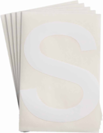 ToughStripe® Floor Marking Polyester Letter S Markers - White, 6" x 8"