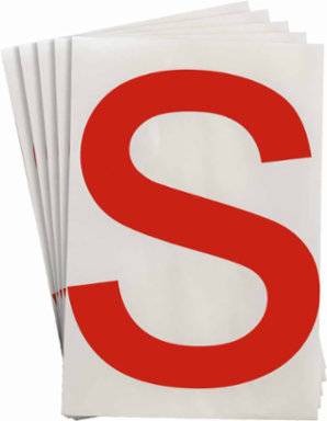 ToughStripe® Floor Marking Polyester Letter S Markers - Red, 6" x 8"