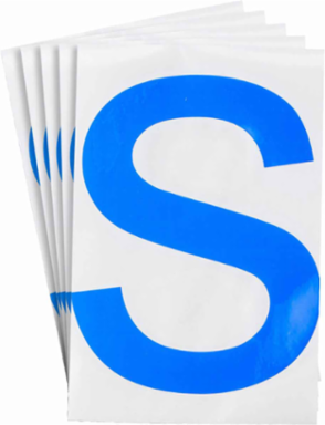 ToughStripe® Floor Marking Polyester Letter S Markers - Blue, 6" x 8"