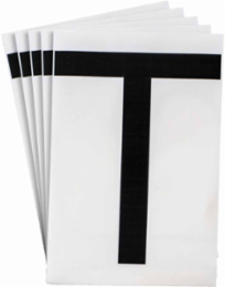 ToughStripe® Floor Marking Polyester Letter T Markers - Black, 6" x 8"