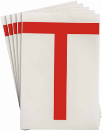 ToughStripe® Floor Marking Polyester Letter T Markers - Red, 6" x 8"