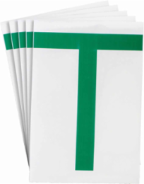 ToughStripe® Floor Marking Polyester Letter T Markers - Green, 6" x 8"