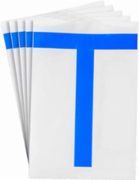 ToughStripe® Floor Marking Polyester Letter T Markers - Blue, 6" x 8"
