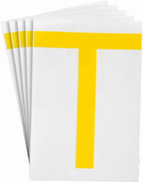 ToughStripe® Floor Marking Polyester Letter T Markers - Yellow, 6" x 8"