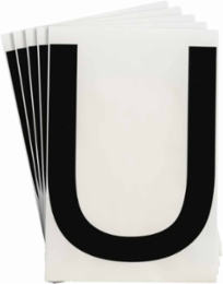 ToughStripe® Floor Marking Polyester Letter U Markers - Black, 6" x 8"