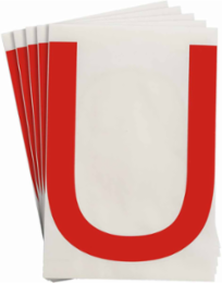 ToughStripe® Floor Marking Polyester Letter U Markers - Red, 6" x 8"