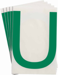 ToughStripe® Floor Marking Polyester Letter U Markers - Green, 6" x 8"