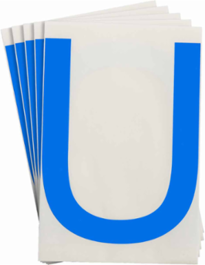 ToughStripe® Floor Marking Polyester Letter U Markers - Blue, 6" x 8"