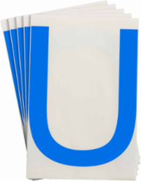 ToughStripe® Floor Marking Polyester Letter U Markers - Blue, 6" x 8"