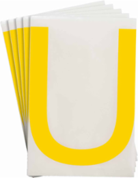 ToughStripe® Floor Marking Polyester Letter U Markers - Yellow, 6" x 8"