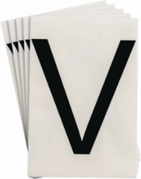 ToughStripe® Floor Marking Polyester Letter V Markers - Black, 6" x 8"
