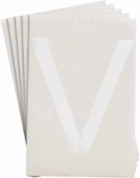 ToughStripe® Floor Marking Polyester Letter V Markers - White, 6" x 8"