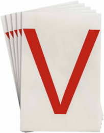 ToughStripe® Floor Marking Polyester Letter V Markers - Red, 6" x 8"