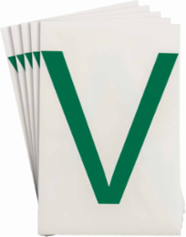 ToughStripe® Floor Marking Polyester Letter V Markers - Green, 6" x 8"