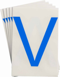 ToughStripe® Floor Marking Polyester Letter V Markers - Blue, 6" x 8"