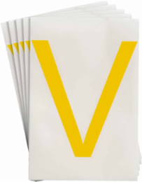 ToughStripe® Floor Marking Polyester Letter V Markers - Yellow, 6" x 8"