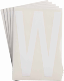 ToughStripe® Floor Marking Polyester Letter W Markers - White, 6" x 8"