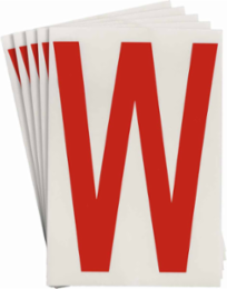 ToughStripe® Floor Marking Polyester Letter W Markers - Red, 6" x 8"
