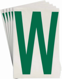 ToughStripe® Floor Marking Polyester Letter W Markers - Green, 6" x 8"
