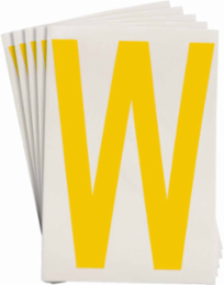 ToughStripe® Floor Marking Polyester Letter W Markers - Yellow, 6" x 8"