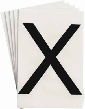 ToughStripe® Floor Marking Polyester Letter X Markers - Black, 6" x 8"