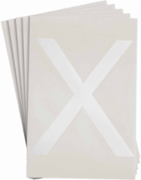 ToughStripe® Floor Marking Polyester Letter X Markers - White, 6" x 8"