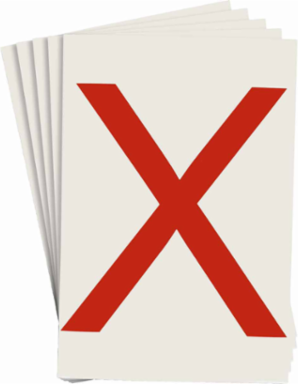 ToughStripe® Floor Marking Polyester Letter X Markers - Red, 6" x 8"