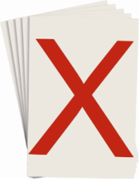 ToughStripe® Floor Marking Polyester Letter X Markers - Red, 6" x 8"