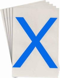 ToughStripe® Floor Marking Polyester Letter X Markers - Blue, 6" x 8"