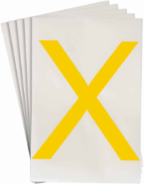 ToughStripe® Floor Marking Polyester Letter X Markers - Yellow, 6" x 8"