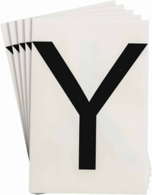 ToughStripe® Floor Marking Polyester Letter Y Markers - Black, 6" x 8"