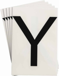 ToughStripe® Floor Marking Polyester Letter Y Markers - Black, 6" x 8"