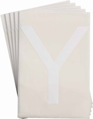 ToughStripe® Floor Marking Polyester Letter Y Markers - White, 6" x 8"