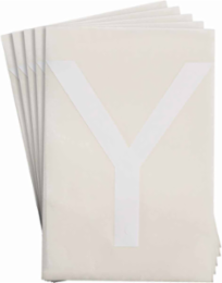 ToughStripe® Floor Marking Polyester Letter Y Markers - White, 6" x 8"