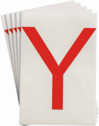 ToughStripe® Floor Marking Polyester Letter Y Markers - Red, 6" x 8"