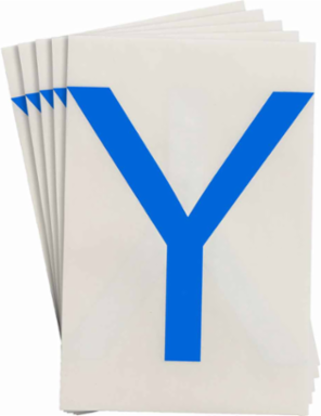 ToughStripe® Floor Marking Polyester Letter Y Markers - Blue, 6" x 8"