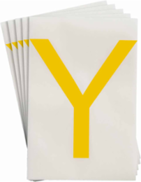 ToughStripe® Floor Marking Polyester Letter Y Markers - Yellow, 6" x 8"