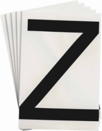 ToughStripe® Floor Marking Polyester Letter Z Markers - Black, 6" x 8"