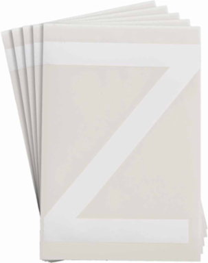 ToughStripe® Floor Marking Polyester Letter Z Markers - White, 6" x 8"