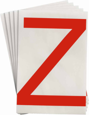 ToughStripe® Floor Marking Polyester Letter Z Markers - Red, 6" x 8"