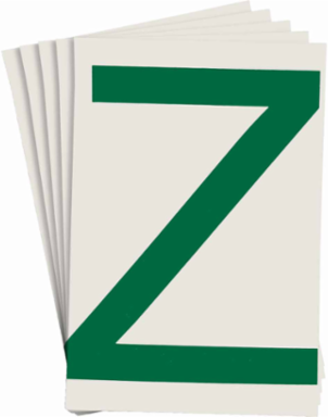 ToughStripe® Floor Marking Polyester Letter Z Markers - Green, 6" x 8"